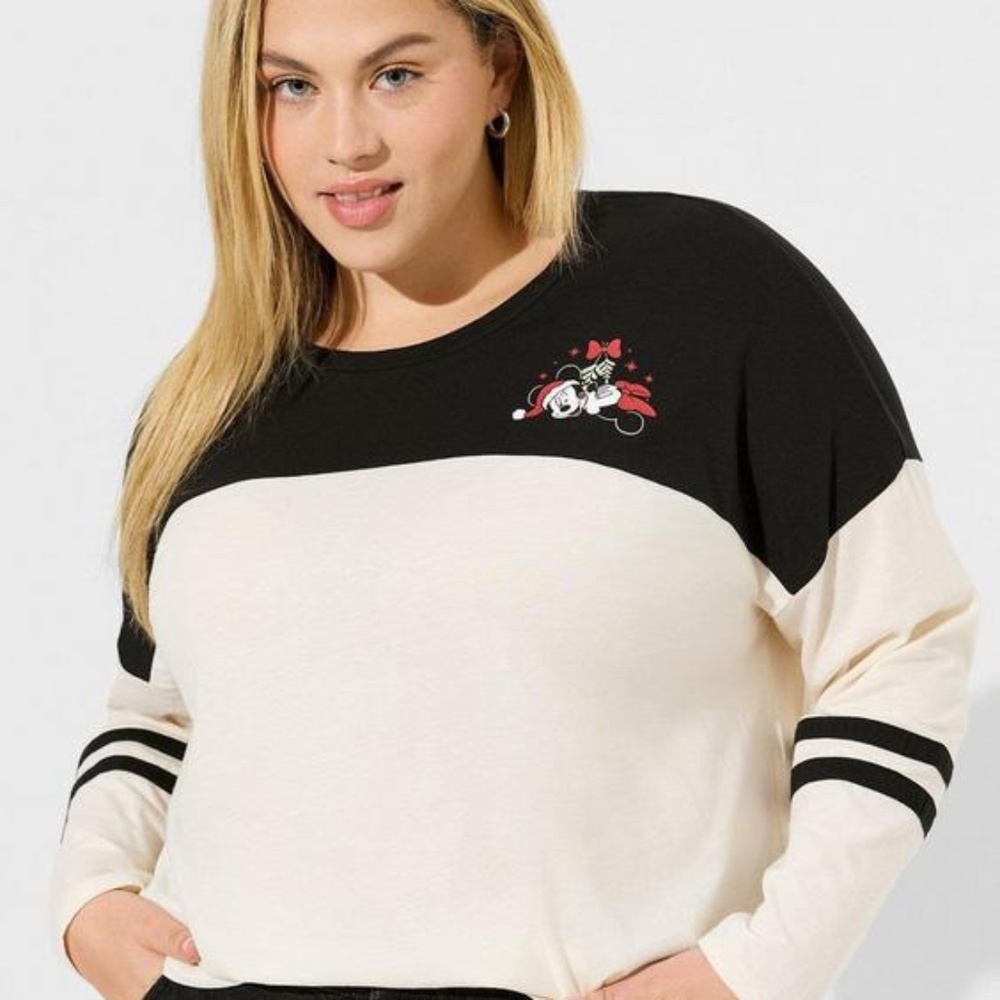 Torrid Disney Mickey Mouse Holiday Classic Fit Jersey Top Size 1X (14-16)